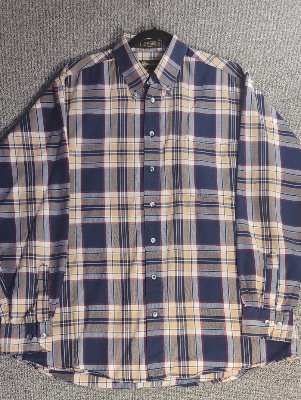 Kinloch Anderson Scotland House Tartan Wool Blend Plaid Flannel Shirt Large